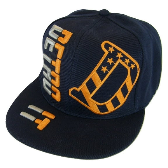 Detroit Raised Text Adjustable Snapback Baseball Cap (Navy)