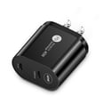 thumbnail image 1 of Adaptador de carga para teléfono PD40W Puertos dobles QC 3.0 Cargador móvil universal portátil con cabezal de carga rápida, Enchufe de EE. UU., Negro Sweethay EL004935-03, 1 of 2