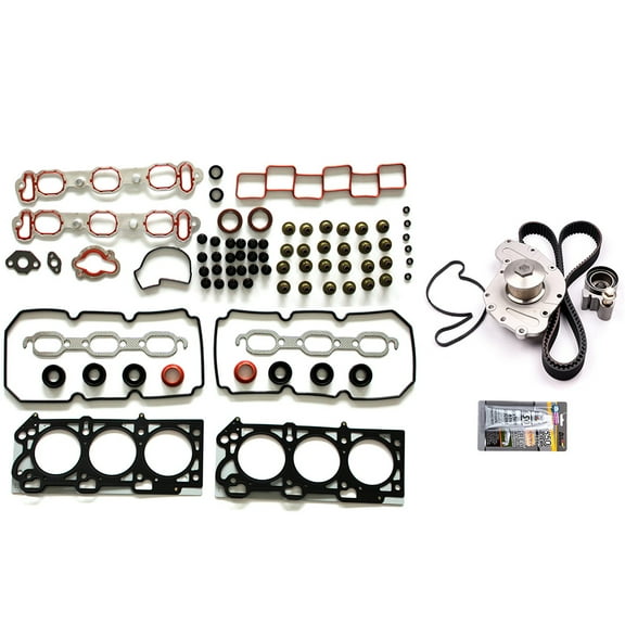 ECCPP Timing Belt Water Pump and head gasket Kit Fit for 2005 2006 for Chrysler Pacifica 3.5L 3497CC 215Cu. In. V6 GAS SOHC