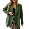 thumbnail image 2 of LOVZFMLL Vestes pour Femmes Couleur Unie Manches Longues Veste de Costume Boutonnée, 2 of 6