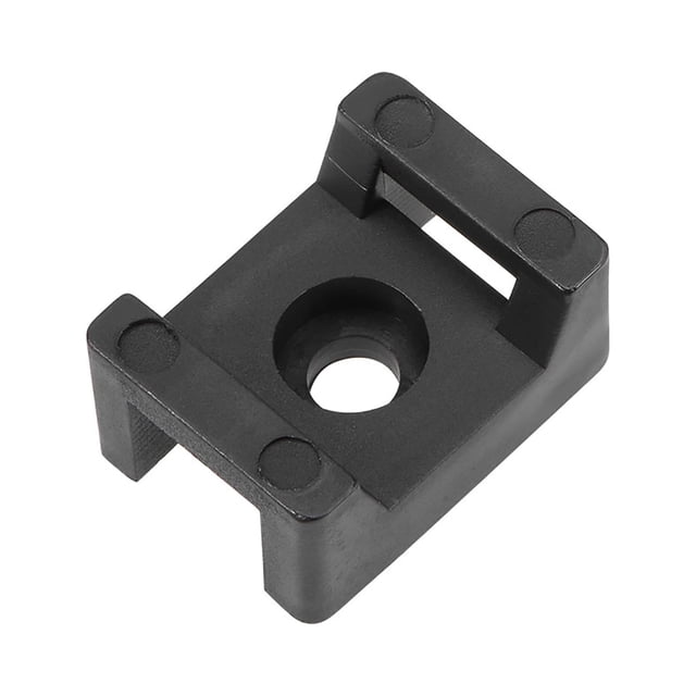 Soporte de cable Uxcell tipo montura de base, sujeta permanentemente a la pared o escritorio 21.5x16x10mm negro 100 piezas
