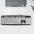 thumbnail image 6 of Large Print Keyboard for Seniors & Visually Impaired - USB Wired 107-Key Ergonomic Keyboard with Spill-Resistant Design | 440x140mm ABS Plastic Keyboard, 6 of 8