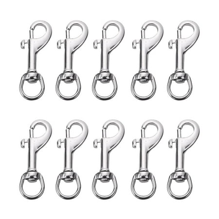 

10Pcs Stainless Steel 70mm Scuba Diving Clips Swivel Eye Snap Hook Dive Single Ended Swivel Eye Bolt Hook