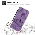 thumbnail image 5 of OnePlus Nord N200 5G Wallet Case, Dteck Embossed Butterfly PU Leather Magnetic Folio Flip Wallet Case Built-in Card Holder with Wrist Strap Stand Cover For OnePlus Nord N200 5G 2021,Purple, 5 of 5