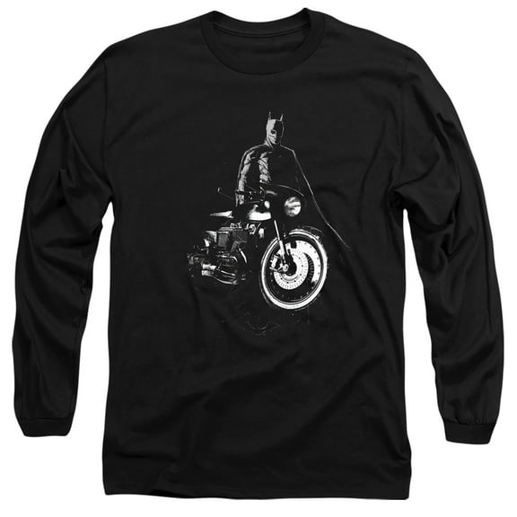 The Batman (2022) And His Motorcycle Unisex Adult Long-Sleeve T Shirt