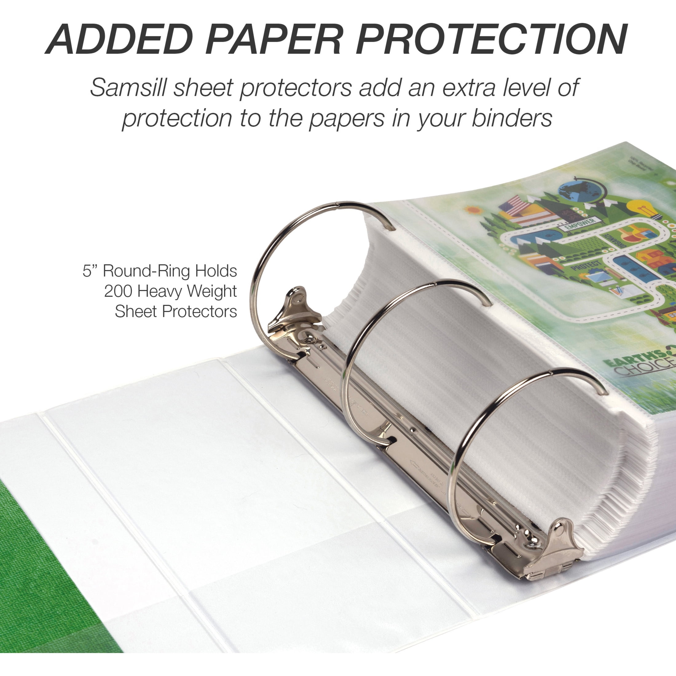 Samsill Earth's Choice 5" 3-Ring View Binders White (18907)