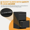 thumbnail image 5 of Vertical File Cabinet with Lock, Metal Storage Cabinet with 2 Drawers for Home Office,Metal Filing Cabinet for Legal/Letter/A4 Files,Assembly Required(15''W-2 Drawers,Black), 5 of 6