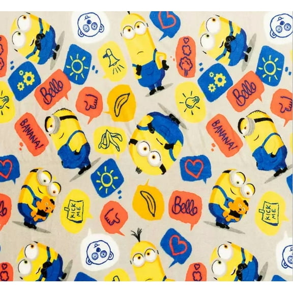 Despicable Me Minions Print Character Soft and Plush Blanket Throw