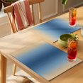 thumbnail image 4 of Navy Blue Yellow Ombre Placemats Set of 6 Farmhouse Modern Gradient Art Place Mats Indoor Wipeable Table Mats Washable Cloth Dining Table Placemats for Kitchen Holiday Party Home Decor 13x19 Inch, 4 of 9