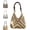 Mixed Brown, variant on Handmade Woven Straw Tote Bag, Summer Beach Shoulder Handbag, Magnetic Closure Casual Travel Purse for Women