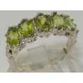 thumbnail image 2 of LBG British Made 10k White Gold Natural Peridot Womens Eternity Ring - 33 size options - Size 8, 2 of 7