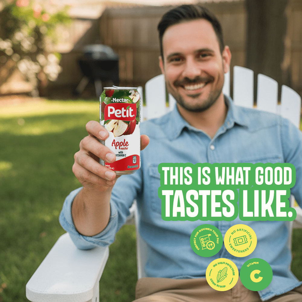 Petit Apple Nectar, 330 ml Cans (Pack of 24) – Refreshing Fruit Juice Beverage