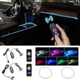 thumbnail image 1 of Tira de coche LED neón | Sincronización de música Control de la app Bluetooth • Alimentación USB • Resplandor flexible de 300 cm • Acento multicolor para ocultar el panel • Antifatiga y claridad, 1 of 9
