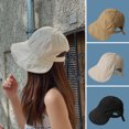 thumbnail image 4 of YAOBAMM Lady Cap Women Visor Foldable Solid Color Protection Adjustable UV Breathable Face Protection Gardening Women Summer Hat, 4 of 6