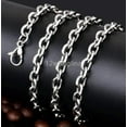 thumbnail image 5 of 3/4/6/10mm Men's Chain Silver Tone Stainless Steel Rolo Link Necklace 18-40'', 5 of 9