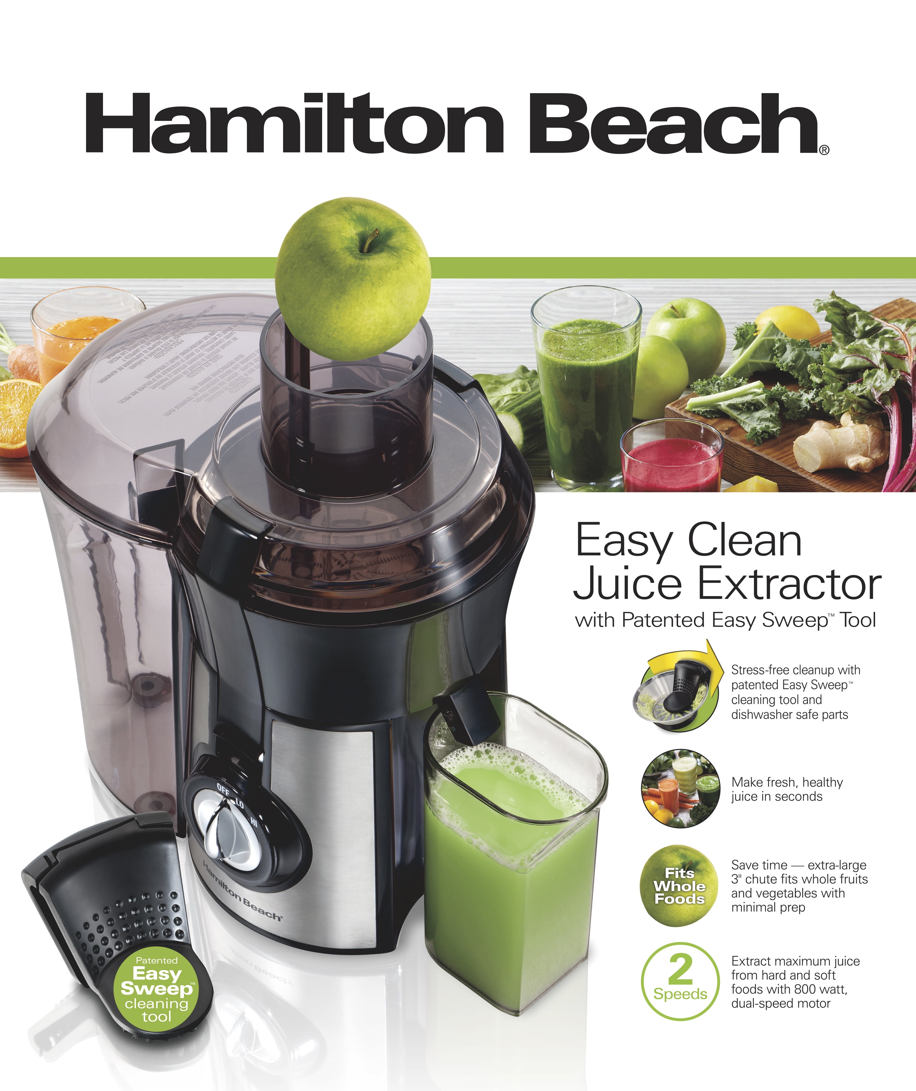 Hamilton Beach Easy Clean Juice Extractor, 800 Watts, Model 67735