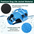 thumbnail image 4 of Kuoser Dog Life Jacket, Reflective and Adjustable Dog Life Vest for Small Medium Large Dogs Blue, XS, 4 of 8