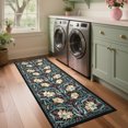 thumbnail image 4 of Garvee 2'x6' Vintage Floral Runner Rug Washable Rug, Non Slip Traditional Accent Rug Stain Resistant Foldable Printed Carpet for Hallway Bedroom Kitchen, Black, 4 of 8