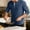 Navy, variant on Henley Collar Long Sleeve T Shirt for Men Spring Autumn Solid Color Casual Simple Henry T Shirts Khaki L