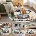 thumbnail image 5 of Camper Van Round Area Rug 8Ft Washable Large Circle Rugs for Living Room Dorm, Modern Vintage Camping Burlap Rustic Non-Slip Carpet Floor Mats Indoor Outdoor Carpet Runner Aesthetic Home Decor, 5 of 8
