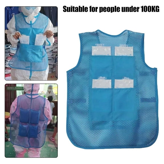 Cooling Vest with Ice Packs, Adjustable Heatstroke Prevention Safety Jacket for Outdoor Work and Sports, Breathable Cooling Body Armor
