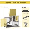 thumbnail image 6 of Aivituvin Upgrade Rabbit Hutch Rabbit Cage Indoor Bunny Hutch with Run Outdoor Rabbit House with Two Deeper No Leak Trays - 4 Casters Include (Mocca Color Without Bottom Wire Netting), 6 of 7