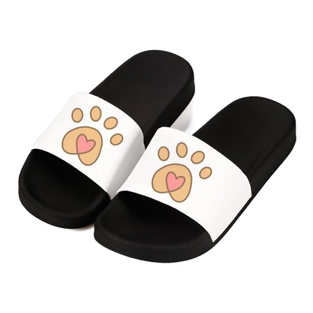 

Noozuo Women Slide Sandals Slippers Soft Lightweight Cat and Dog Paw Quick Dry Open Toe Summer Shoes Black size 8.5