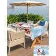 thumbnail image 4 of Outdoor Tablecloth with Umbrella Hole and Zipper, Red Blue Gnomes Christmas Rectangle Table Cloth 52x70 Inch Waterproof Tablecloth, Snowflake Xmas Tree Gifts Winter Picnic Table Cover for Patio, 4 of 7