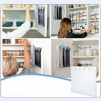 Asdat Straw Holder for Cabinet Door, Clear Acrylic Straw Organizer with Lid for Convenient Storage and Easy Dispensing in Kitchen or Office