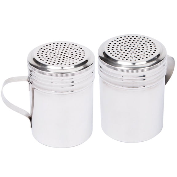 (Set of 2) 10-Ounce Stainless Steel Dredge Shaker with Handle