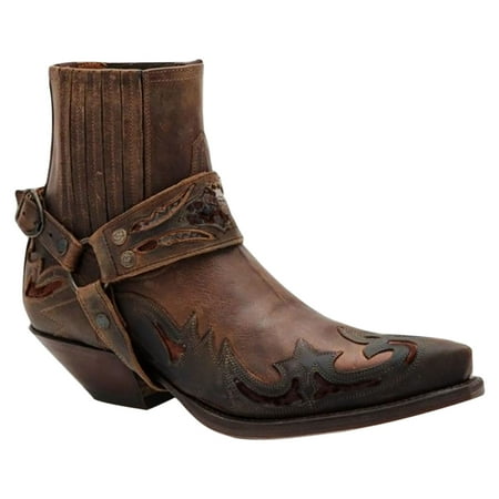 

Juebong Men Shoes Chelsea Boots Hasp Casual Mid Heel Fashion Buckle Leather Short Knight Boots Brown Size 7