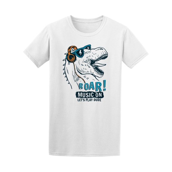 Roar Music On Cool Dinosaur Tee Men's -Image by Shutterstock