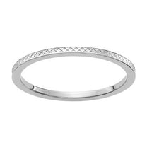 Stackable Expressions 10 Karat Whte Gold 1.2mm Criss-Cross Pattern Band