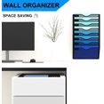 thumbnail image 2 of 3 Pockets Mesh Hanging Wall File Holder Organizer Wall Mounted Paper Magazine Rack, Black Item Shape: 5 Tier Black, 2 of 7