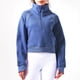 thumbnail image 1 of Sudaderas azules para mujer, jersey corto con media cremallera, cuello embudo, forro polar con cremallera, camisetas de manga larga con orificio para el pulgar, 1 of 6