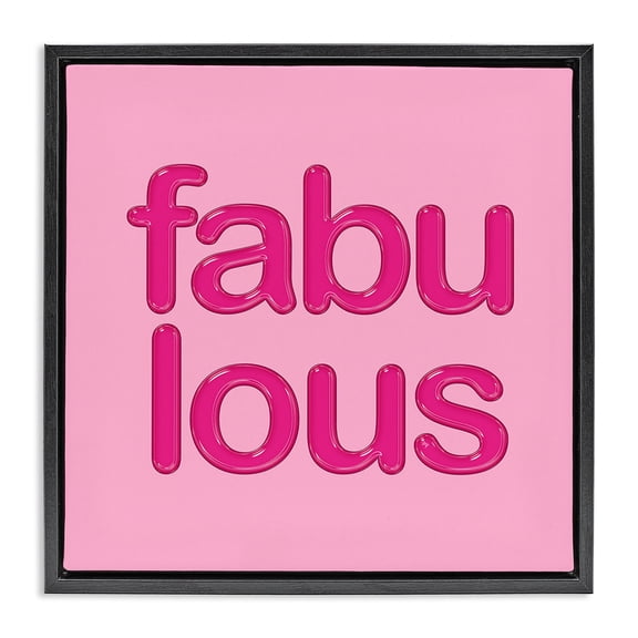 Stupell Industries Art Deco Bold Pink Fabulous Black Floating Frame Canvas Art, 18 x 18, by Martina Pavlova