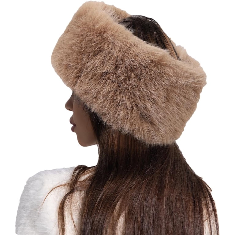 SikaFu Women Faux Fur Headband Hat with Stretch Winter  display picture 3