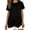 Black, variant on Crew Neck T Shirts for Women Short Sleeve Solid Color Asymmetric Hem Shirts Loose Fit Simple Blouses Red L