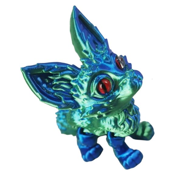 Ciwanning 3D Printed Animals Fidgety Toy for Stress Relief 3D Printed Foxes,Desktop Pet Decors Realistic Hairless Foxes Statues
