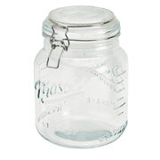 Mason Craft & More Airtight Large Glass Clamp Jar with Lid, Clear Mason Jar Storage Canister, 2.5 Liter (84.5oz)