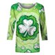 thumbnail image 4 of Xuyuer St. Patrick's Day Womens 3/4 Sleeve Crew Neck T Shirts Printed Graphic Tee Tops Graphic Tee Tops Shamrock Graphic Tees St Patty's Lucky T-Shirt Green Irish Tops, 4 of 5