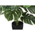 thumbnail image 3 of Artificial Plant, 24" Tall, Monstera, Indoor, Faux, Fake, Table, Greenery, Potted, Real Touch, Decorative, Green Leaves, Black Pot, 3 of 5