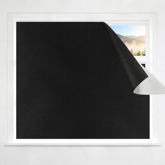 Katinyos 100% Portable Blackout Curtains,DIY Window Blinds No Drill, Blackout Shades Cover with Stickers Tabs,57" W x 39" H