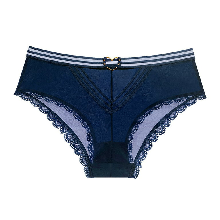 Women's Blue High Waisted G-String Invisible