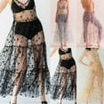 thumbnail image 3 of Summer Womens Cover Up Sleeveless Strappy Star Print Lace Mesh Beach Dress, 3 of 4