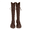 Brown, variant on Otqutp High Long Tube Boots for Girls Elastic Non-Slip Drawstring Flat Boots Teens Thick Sole Height Increasing Boots