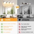 thumbnail image 5 of SineRise 4-Light Chrome Modern Bathroom Vanity Light with Milky White Glass Shades, 5 of 9