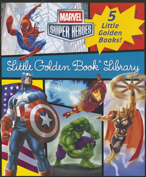 Pre-Owned Little Golden Book Marvel Super Heroes Little Golden Book Library: 5-Book Boxed Set: Spider-Man, Hulk, Iron Man, Captain America, the Aveng, (Paperback)