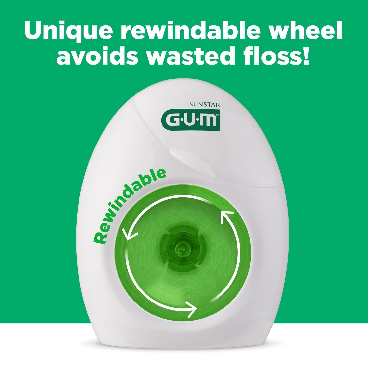 GUMᴹᴰ Fil Dentaire Fin, Menthe Ciré, Glisse facilement entre les dents serrées 165M