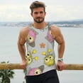 thumbnail image 6 of Gukieu Cartoon Owls Print Men's Quick Dry Fitness Vest, Round Neck Sleeveless Fitness Bodybuilding Top-4X-Large, 6 of 7
